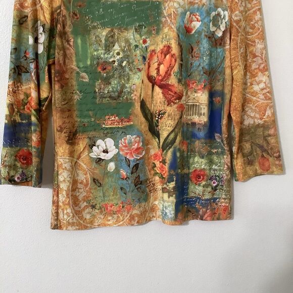 Vintage Y2K Yellow Fairycore Fairy Grunge Boho Artsy Soft 3/4 Sleeve Blouse S - Picture 3 of 8